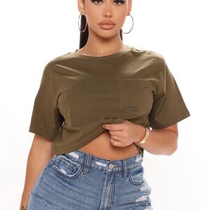 Fashion Nova Olive Crop Top